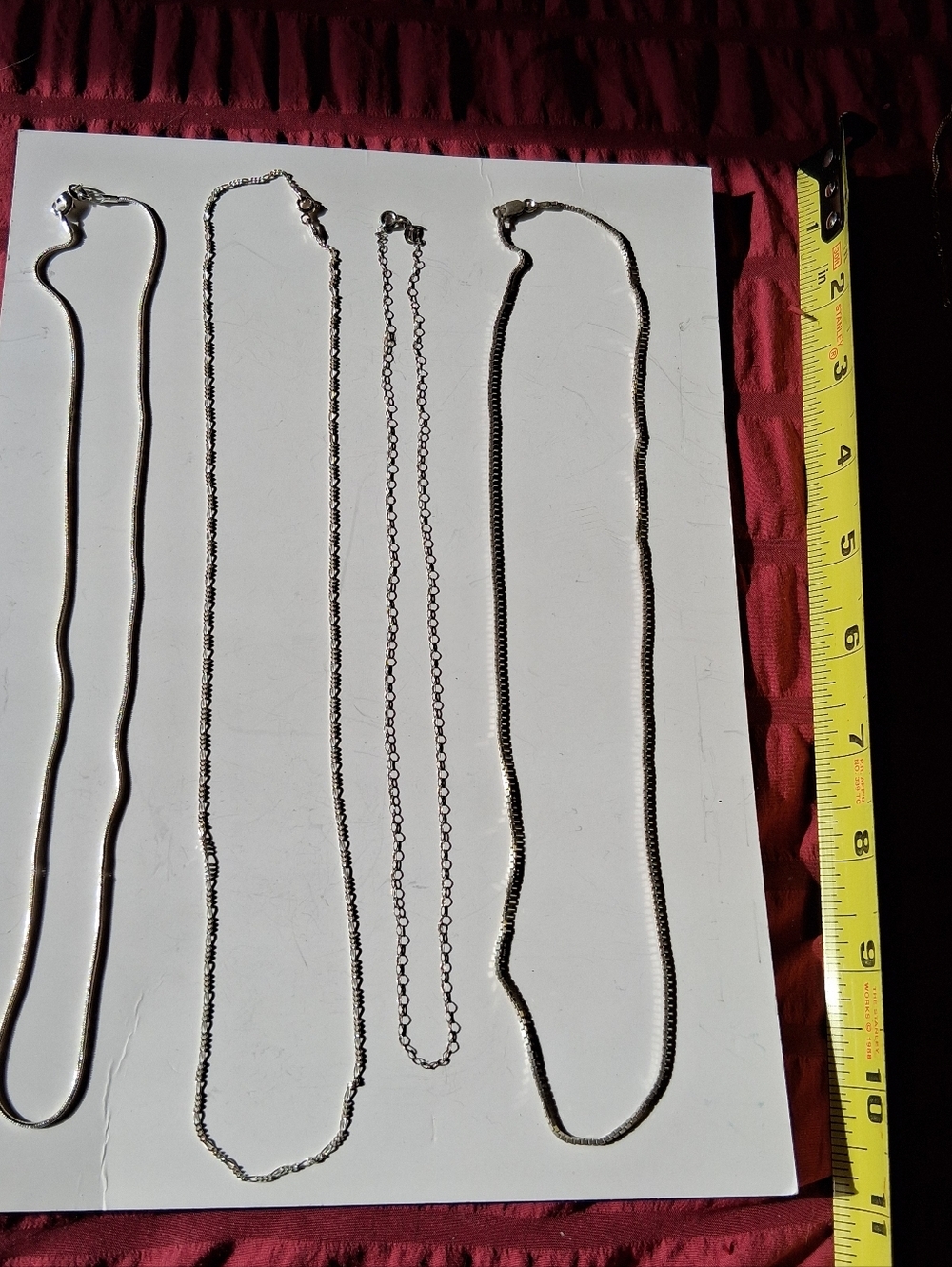 Vintage Sterling Silver Chain Necklace Lot Of 4 , 18" - 20"